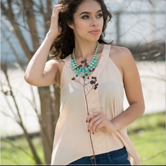 Nude Silky Blouse - Picture 1 of 5